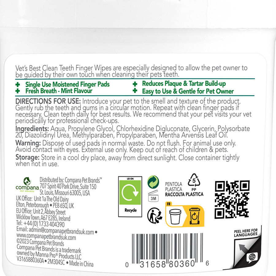 Dental Wipes for Dogs & Cats